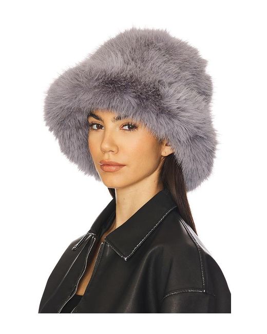 Jocelyn Gray Oversized Faux Fur Bucket Hat