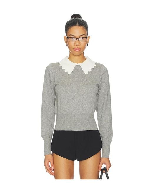 ROAME. Gray Gracie Knit Top