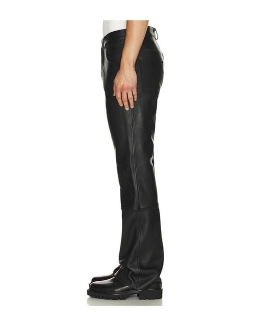 MIDNIGHT RODEO Black Leather Pants for men