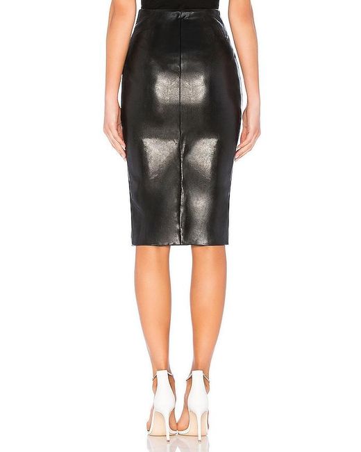 superdown Black Jezabel Faux Leather Midi Skirt