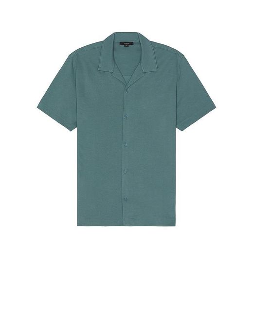 Vince Green Pique Cabana Short Sleeve Button Down Shirt for men