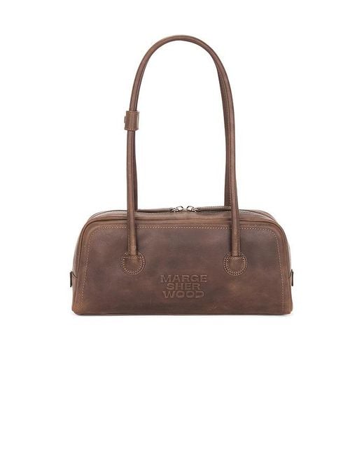 MARGE SHERWOOD Brown Soft Boston East West Shoulder Bag