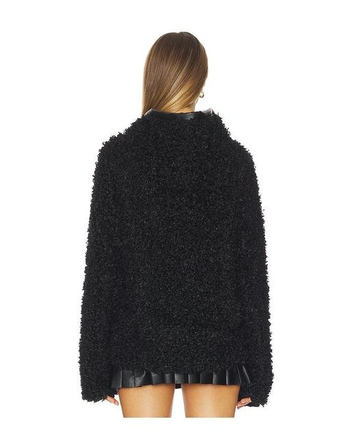 Norma Kamali Black Oversized Raglan Sleeve Zip Front Hooded Jacket