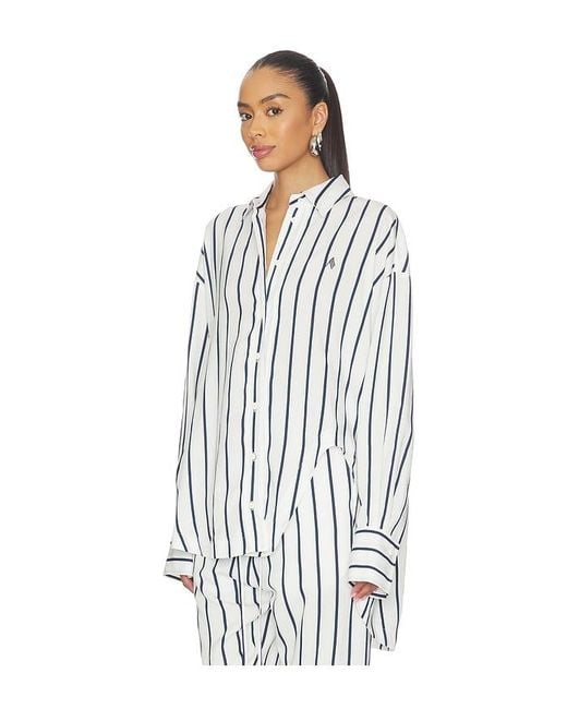 The Attico White Striped Button Down Shirt
