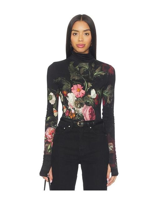 Top Manga Corta Delaina En Color Negro Talla (También En S, Xs) Alice + Olivia de color Black