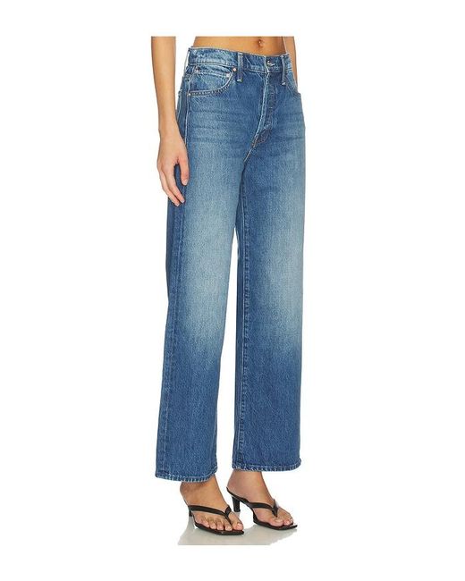Mother Blue The Dodger Button Flood Jeans