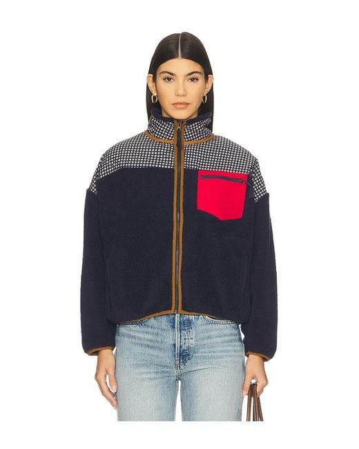 Chaqueta Con Media Cremallera Print Mix Plush Terrain En Color Azul Marino Talla (También En Xs) The Great de color Blue