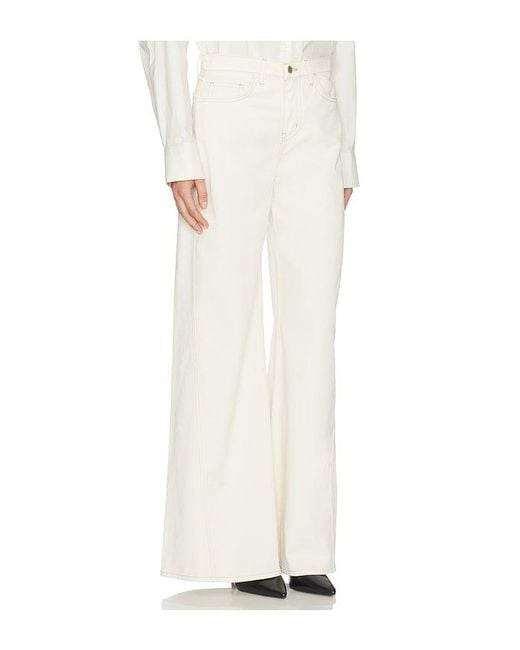 L'Agence White Beau High Rise T-Seam Wide Leg Jean