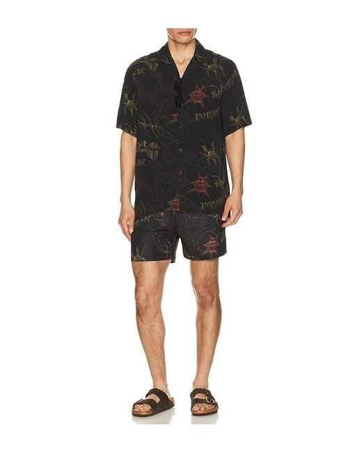 Oas Black Romantique Swim Shorts for men