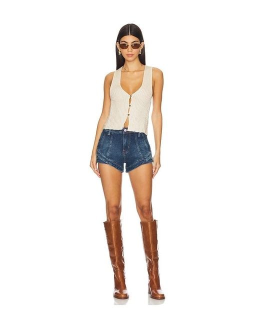 Free People Blue X We The Free Crvy Mona High Rise Shorts
