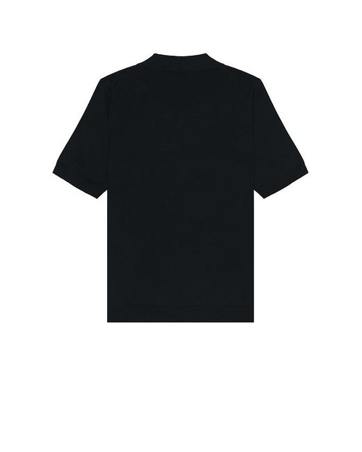 Norse Projects Black Leif Cotton Linen Polo for men