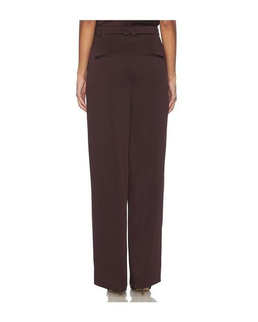 Vince Brown Mid Rise Wide Leg Pleated Trouser