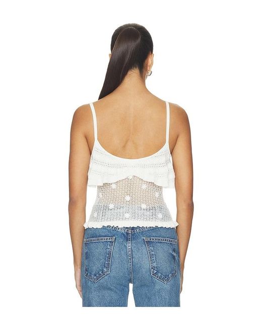 Lovers + Friends Blue Madalena Floral Embellished Tank