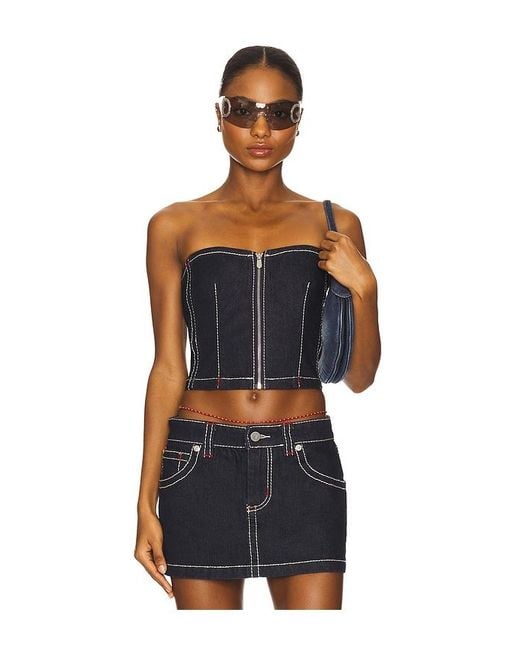 A.Brand Blue Cameron Denim Bustier