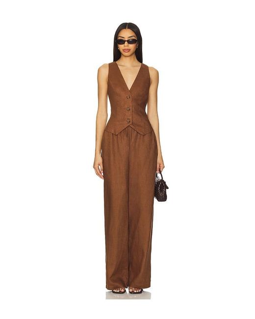 Lovers + Friends Brown Asa Easy Pant