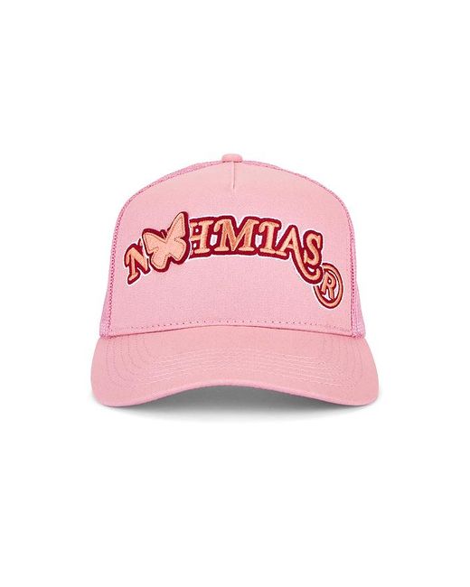 NAHMIAS Pink Butterfly Arch Trucker Hat for men