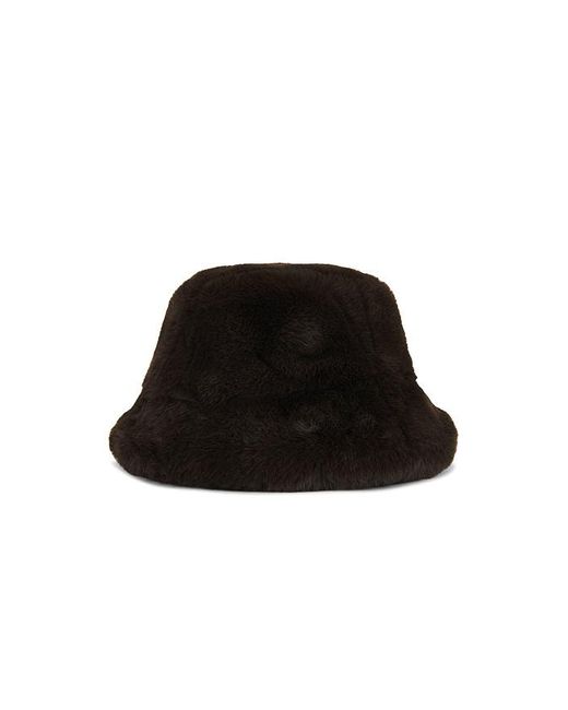 Lovers + Friends Black Elias Faux Fur Bucket Hat