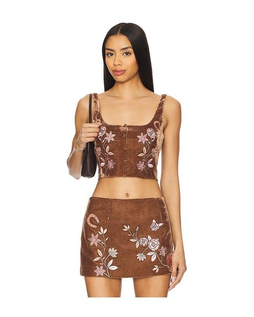 Leslie Amon Desert クロップトップ Brown