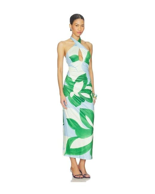 Seven Wonders Green Aubrie Cross Front Midi Dress