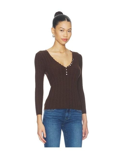 PAIGE Blue Ginnette Top