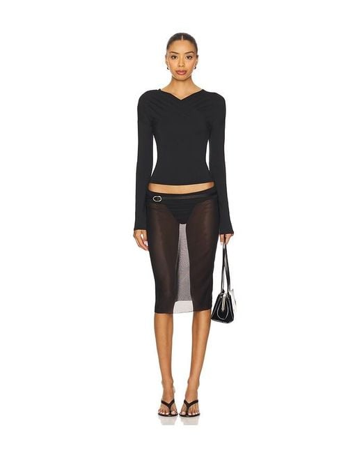 geel Black Mirage Top