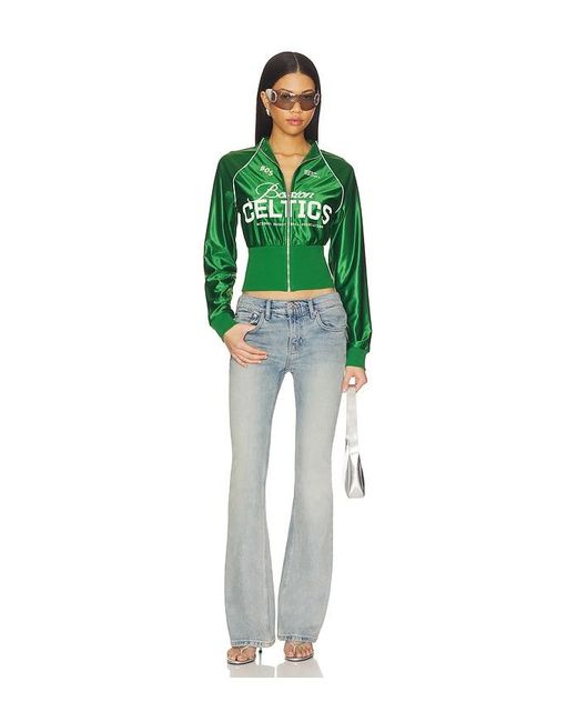 OFF SEASON Green Boston Celtics Cropped Track Jacket