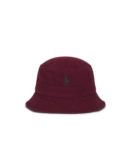Polo Ralph Lauren Red Chino Loft Bucket Hat for men