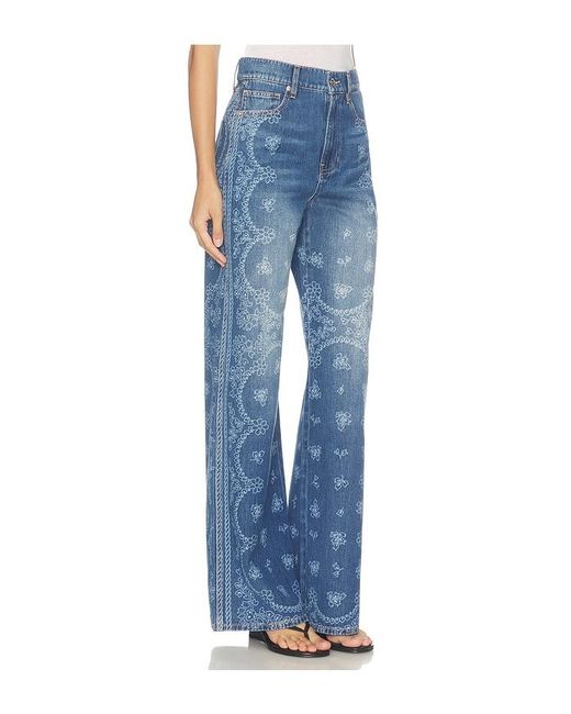 Veronica Beard Blue Taylor High Rise Wide Leg Jeans