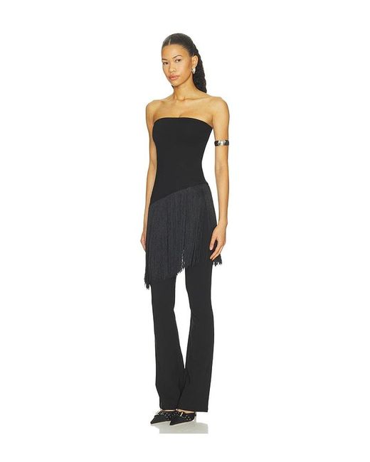 MORE TO COME Black Martini Fringe Top