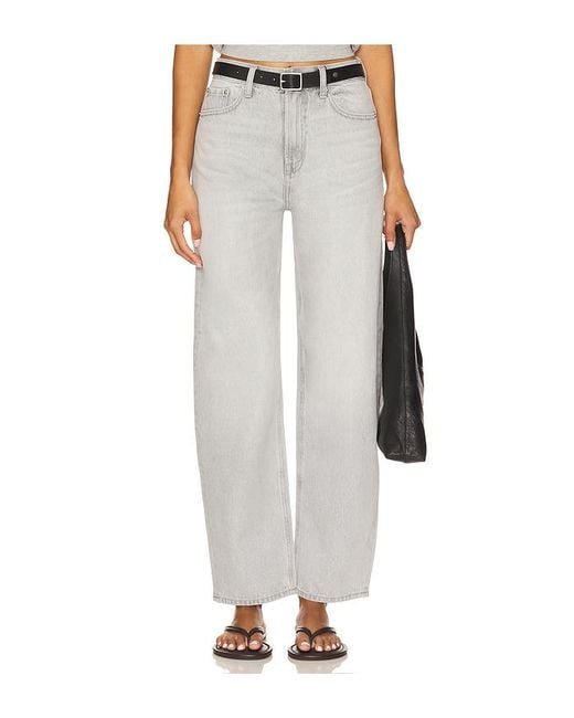 Pistola Wes High Rise Barrel Jeans White