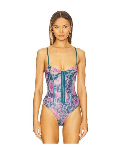 Free People Pink X Intimately Printed Night Rhythm Bodysuit