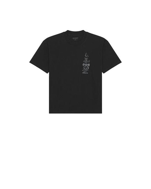 AllSaints Black Ignis Short Sleeve Tee for men