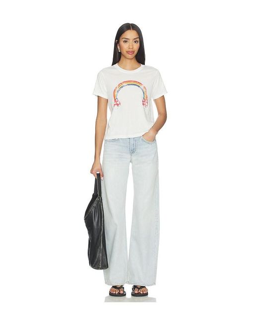 Lauren Moshi White Mushroom Butterfly Baby Tee