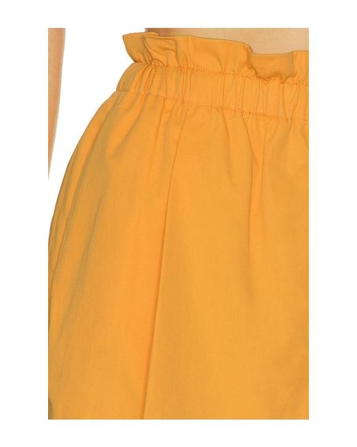 Vince Orange Mid Rise Cotton Pull On Skort