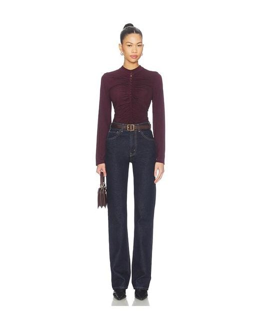 Sea Purple Charlize Print Longsleeve Top