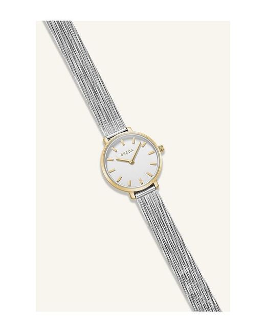 Breda White Beverly Mesh Watch