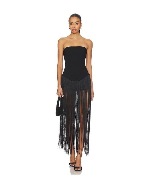 superdown Black Tea Fringe Romper