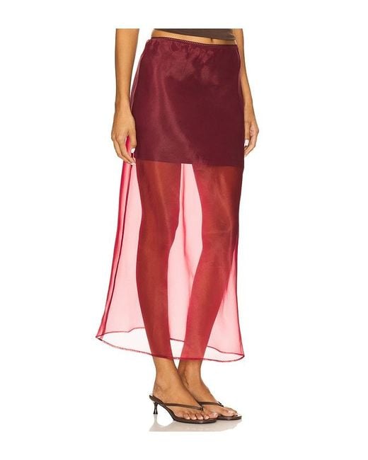 Line & Dot Red X Revolve Denman Midi Skirt