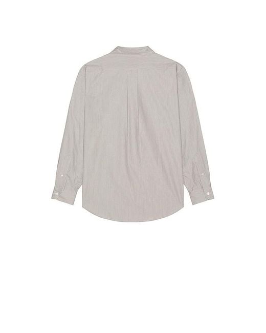 Saturdays NYC White Regular Collar Stripe Shirt for men