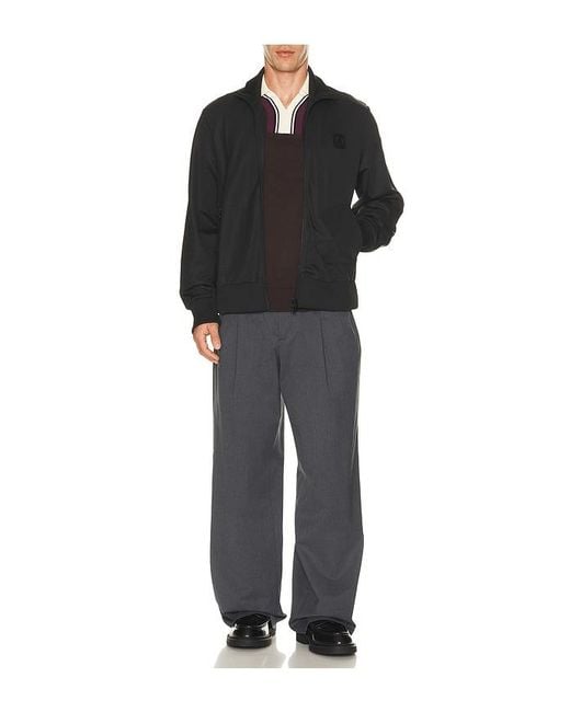 Fred Perry Black Canvas Track Jacket for men