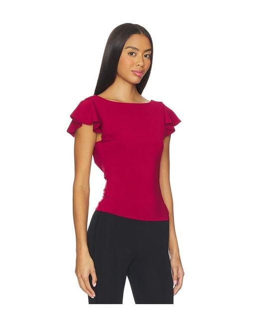 GUIZIO Red Soffiano Top