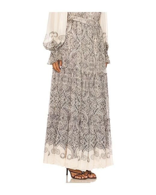 Hemant & Nandita Natural Tiered Maxi Skirt