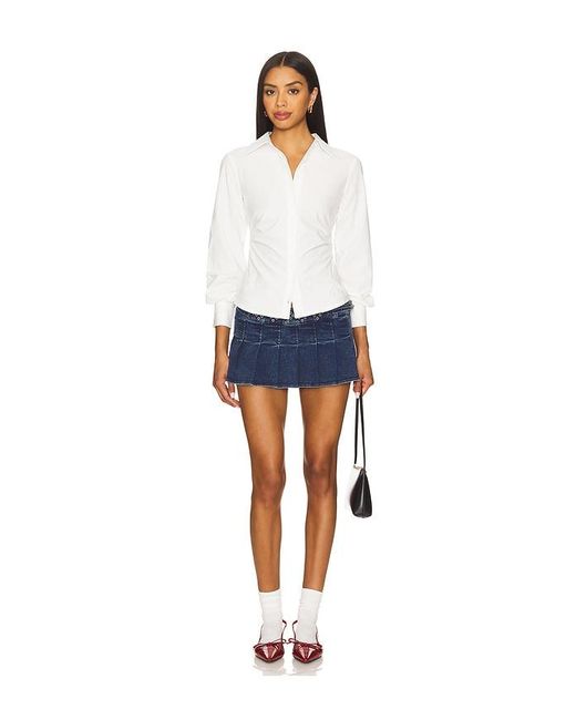 ALL THE WAYS White Millie Button Up Top
