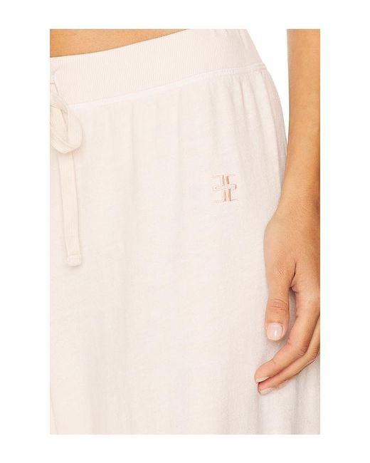 ÉTERNE White Drawstring Lightweight French Terry Wide Leg Sweatpant