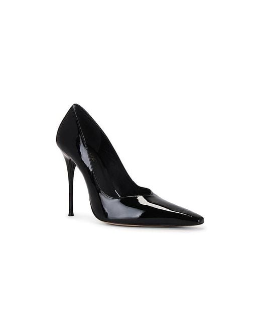 Raye Black Danae Pointed-Toe Patent Leather Pumps