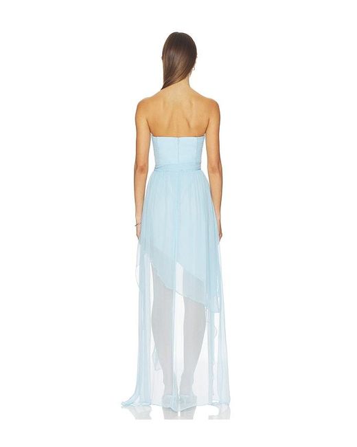Amanda Uprichard Blue Aurelia Maxi Dress