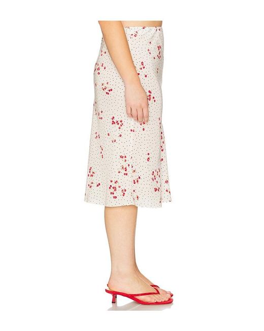 L'academie Red 'Academie Hallie Midi Skirt