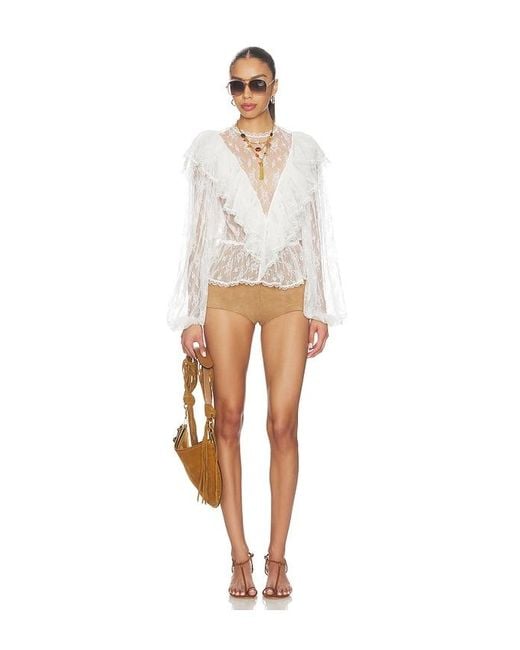 Ronny Kobo White Talia Blouse
