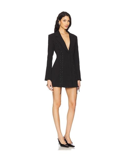 Bardot Black Verity Lace Up Blazer Dress