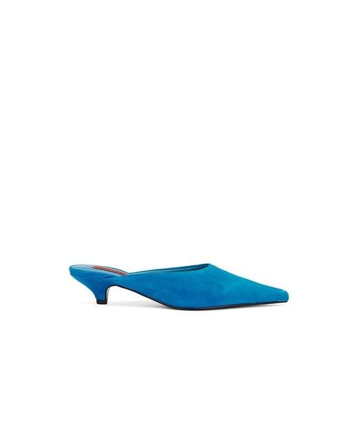Simon Miller Blue Suede Arrow Mule Pump